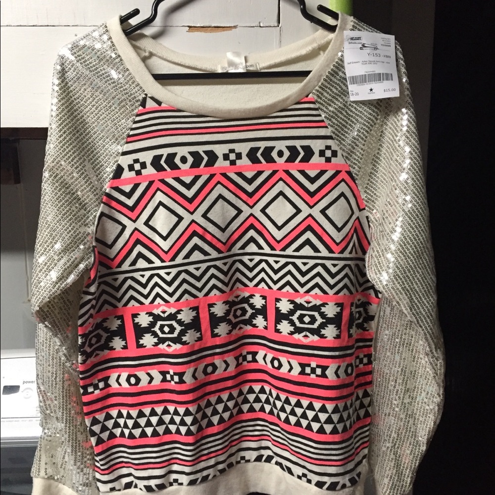 Self Esteem Girls XXL plus size Tribal Sweater
